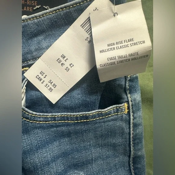 NWT Hollister High-Rise Ripped Flare Jeans - Picture 4 of 5